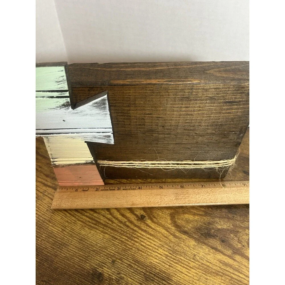 Rustic Cross Hand Painted Wooden Picture Frame Farmhouse Cottagecore Decor